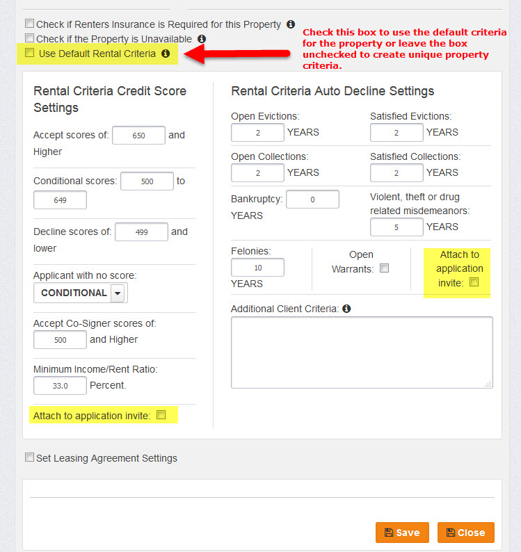 Sending Your Rental Criteria to Your Applicants